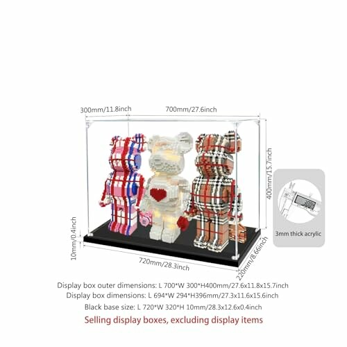 VaVaVia Acrylvitrine 70 x 30 x 40 cm