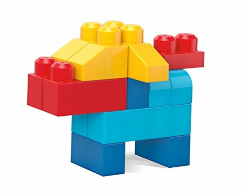 Figuur gemaakt van kleurrijke bouwstenen.