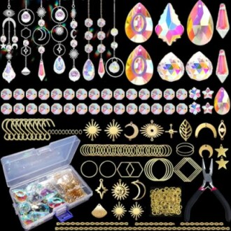 DIY kit voor het maken van suncatchers met kralen en gereedschap.