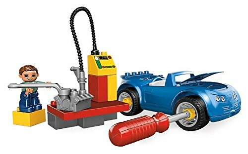 Duplo-speelset met auto, gereedschap en monteur