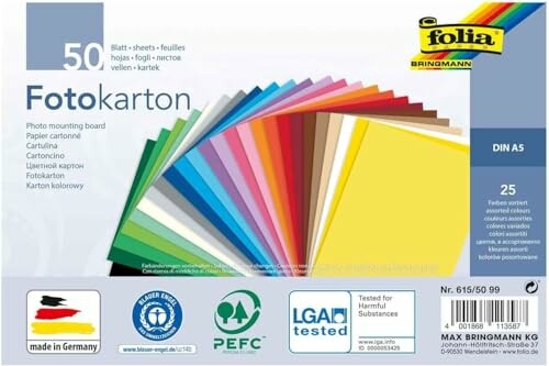 Verpakking van fotokarton met 50 gekleurde vellen.