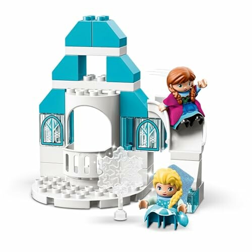Lego-figuren van Frozen met kasteel.