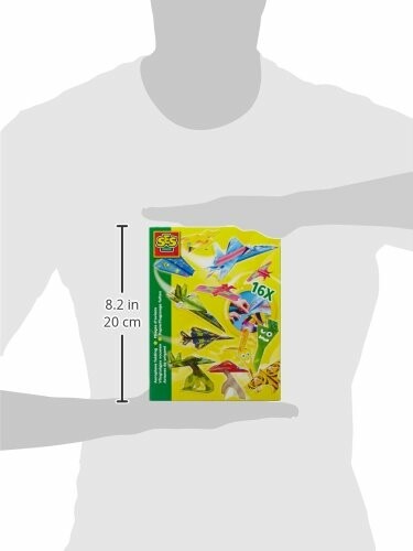 Papieren vliegtuigen knutselset met 16 ontwerpen.
