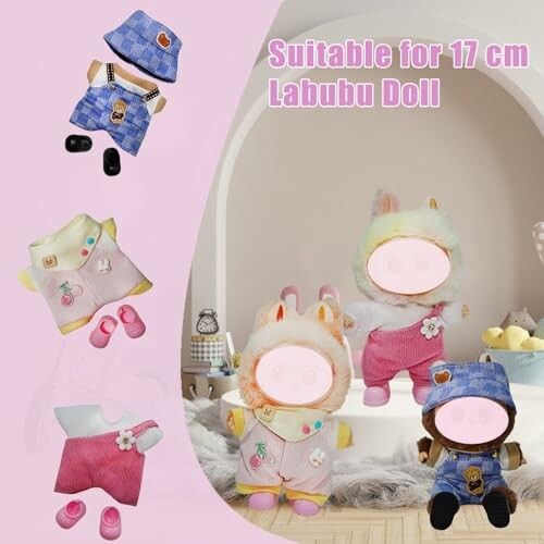 Verschillende outfits voor Labubu-pop