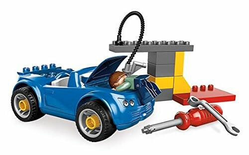 Lego auto met werkplaats en gereedschap