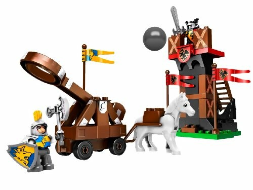 LEGO ridder met katapult en toren