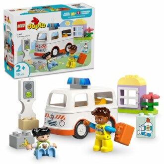 LEGO Duplo ambulanceset met speelgoedfiguren en accessoires.