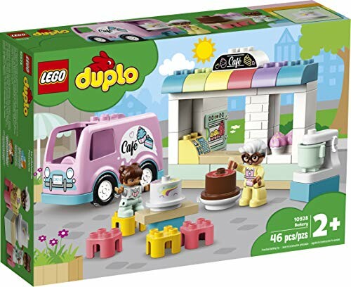 LEGO Duplo cafécadeau set met voertuig en figuren.