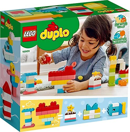 Kind speelt met LEGO Duplo bouwstenen.