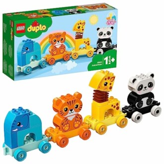LEGO DUPLO dieren trein met olifant, tijger, giraffe en panda