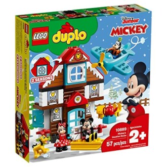LEGO Duplo Mickey vakantiehuis bouwset met Mickey Mouse en vliegtuig.