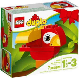 LEGO Duplo doos voor peuters met een papegaai speelgoed.