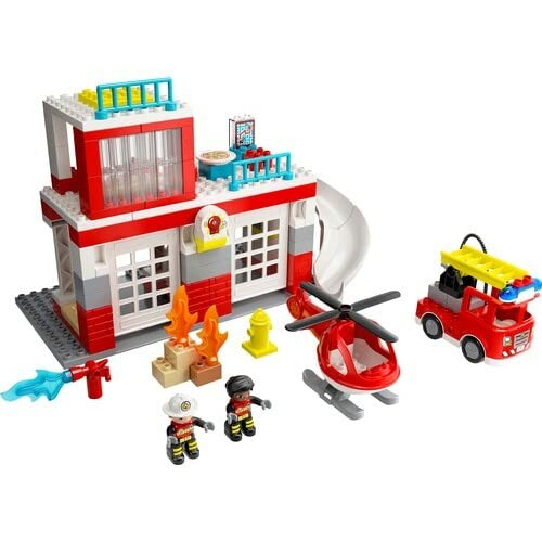 Lego brandweerkazerne met voertuigen en figuren