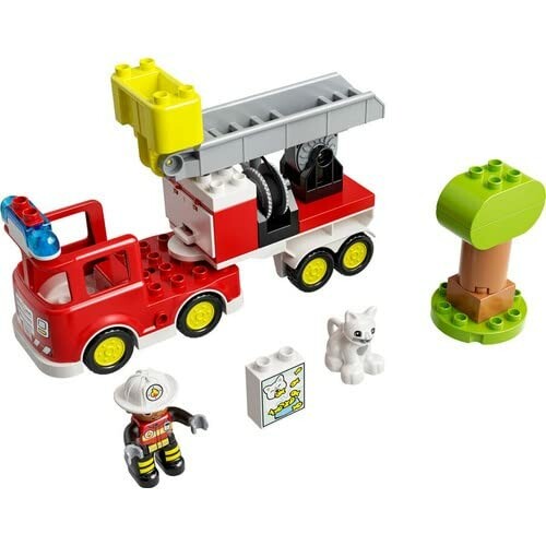 LEGO brandweerwagen met figuren en boom