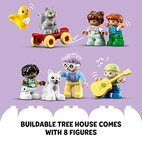 LEGO-figuren met eekhoorn en gitaar.