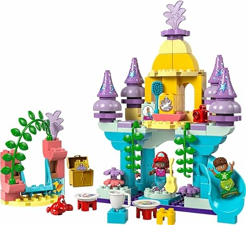 Lego onderwaterpaleis speelset met figuren en accessoires.