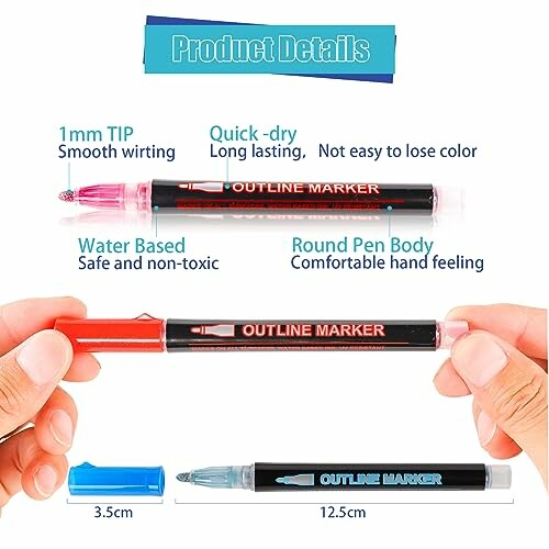 Details van outline marker met specificaties.