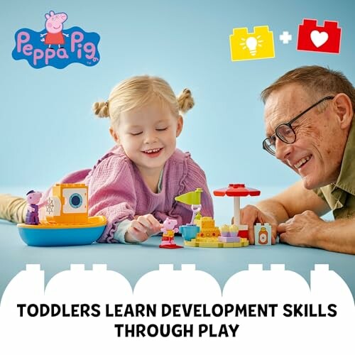Peppa Pig speelgoed met peuter en volwassene
