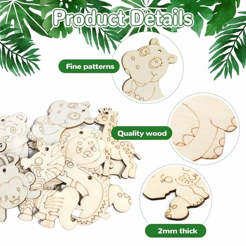 Houten dierenfiguren en details
